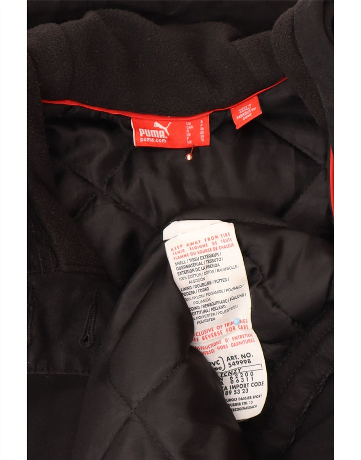 Damska kurtka parka oversize PUMA z kapturem UK 10, mała, czarna, bawełniana