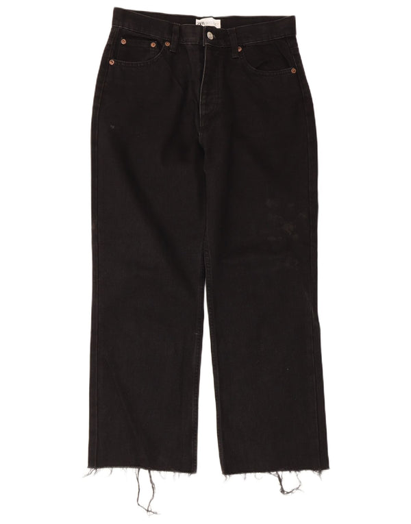 Dżinsy damskie Zara Cropped EU 38 Small W28 L25 Czarna bawełna