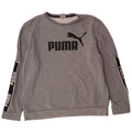 Męski sweter z grafiką PUMA, duży, szary, bawełniany z blokami kolorów