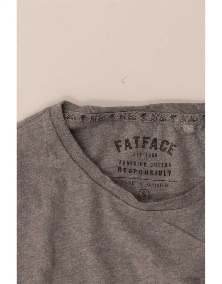 Top męski Fat Face z długim rękawem, mały, szary, bawełniany