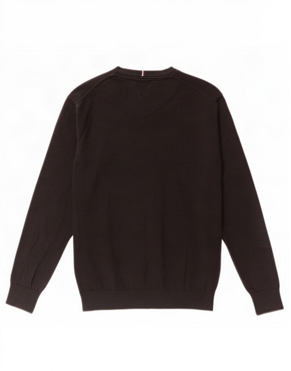 Męski sweter z okrągłym dekoltem Tommy Hilfiger, średniej wielkości, czarny, bawełniany