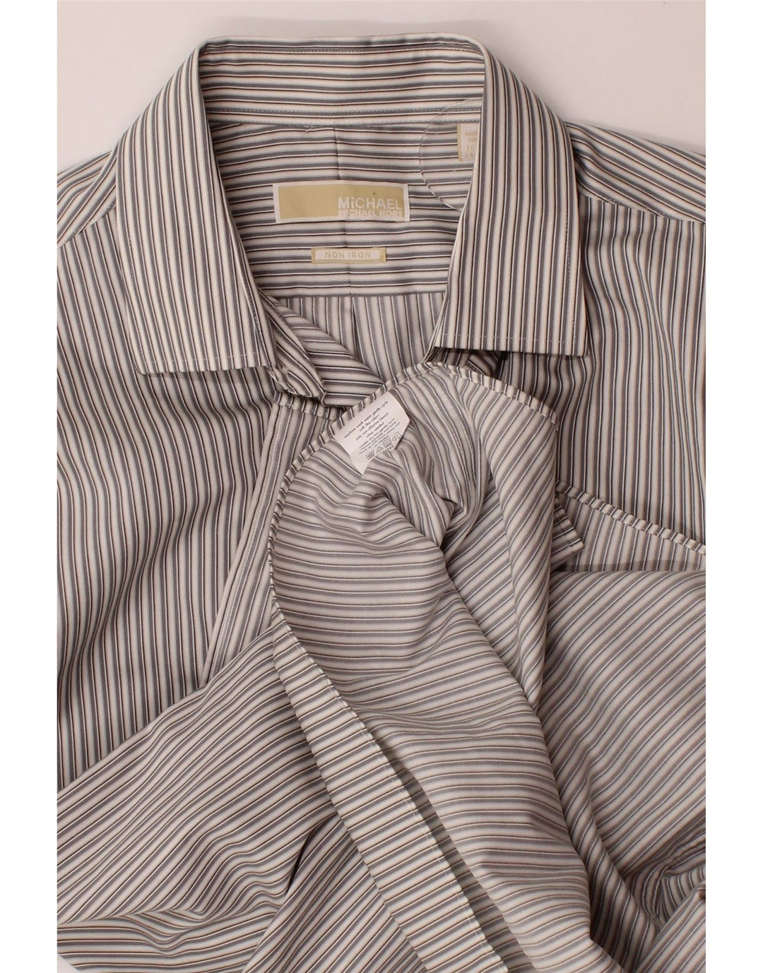 MICHAEL KORS Mens Shirt Size 16 Large Grey Pinstripe Vintage Michael Kors and Second-Hand Michael Kors from Messina Hembry 