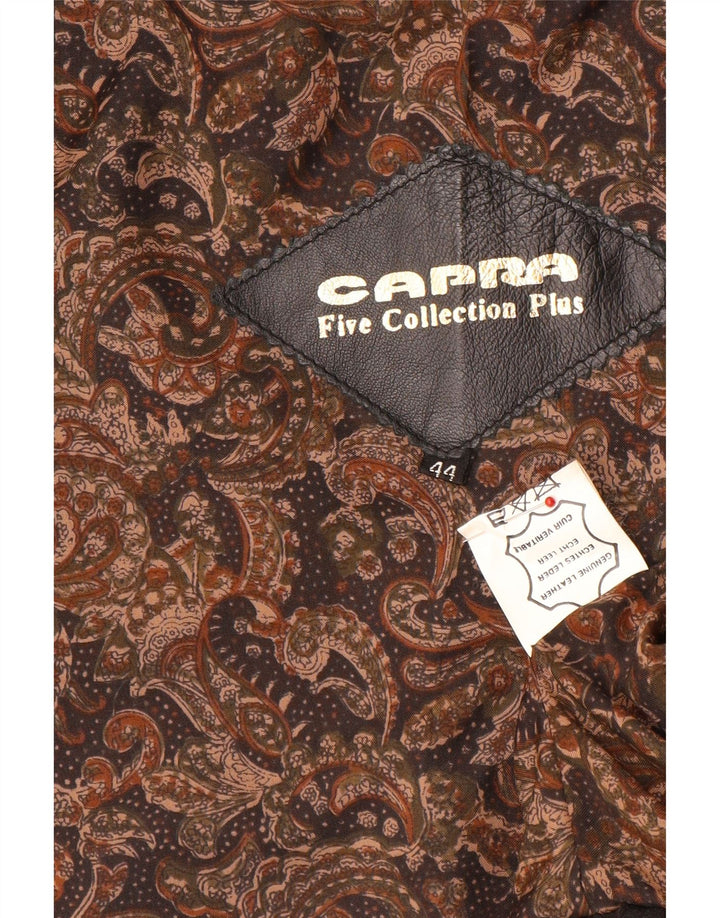 Vintage damska skórzana kurtka bolerko EU 44 XL czarna skóra