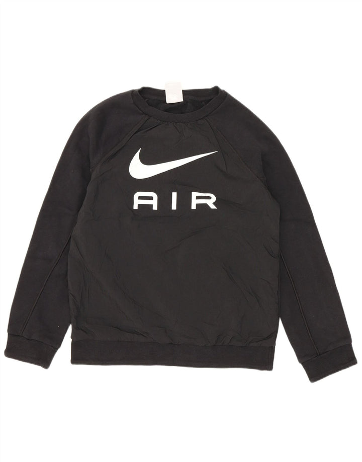 Chłopięcy sweter z grafiką Nike, 10-11 lat, średni czarny, bawełniany