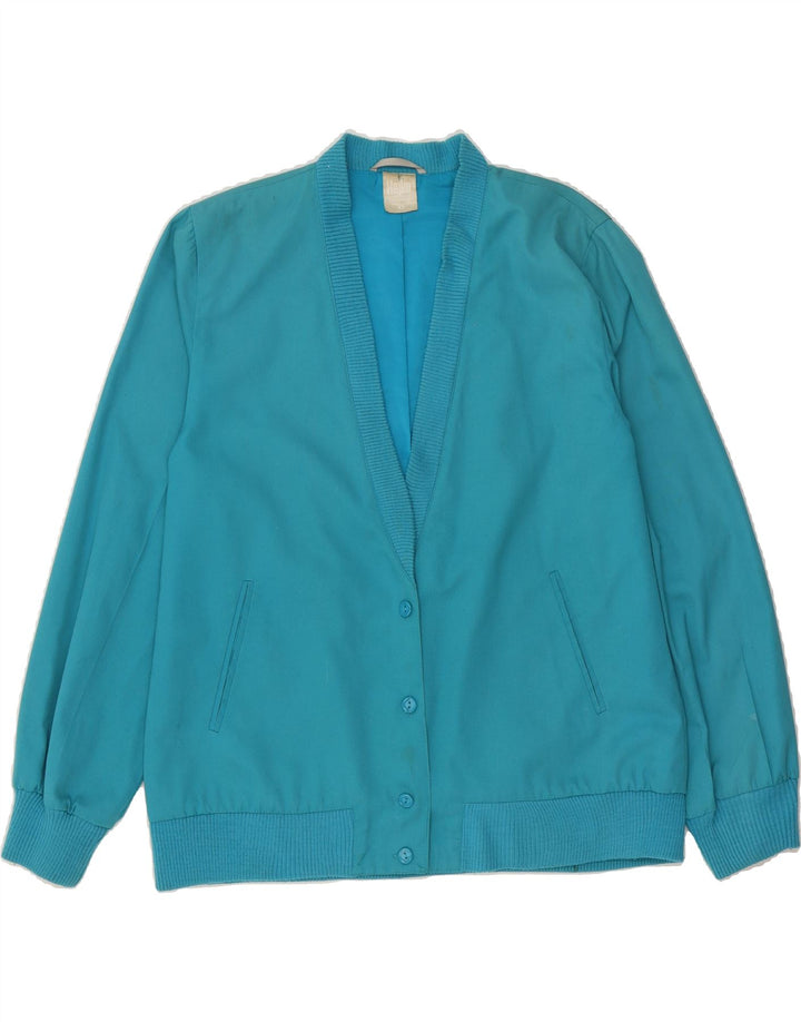 VINTAGE Womens Bomber Jacket EU 42 Large Blue Vintage Vintage and Second-Hand Vintage from Messina Hembry 