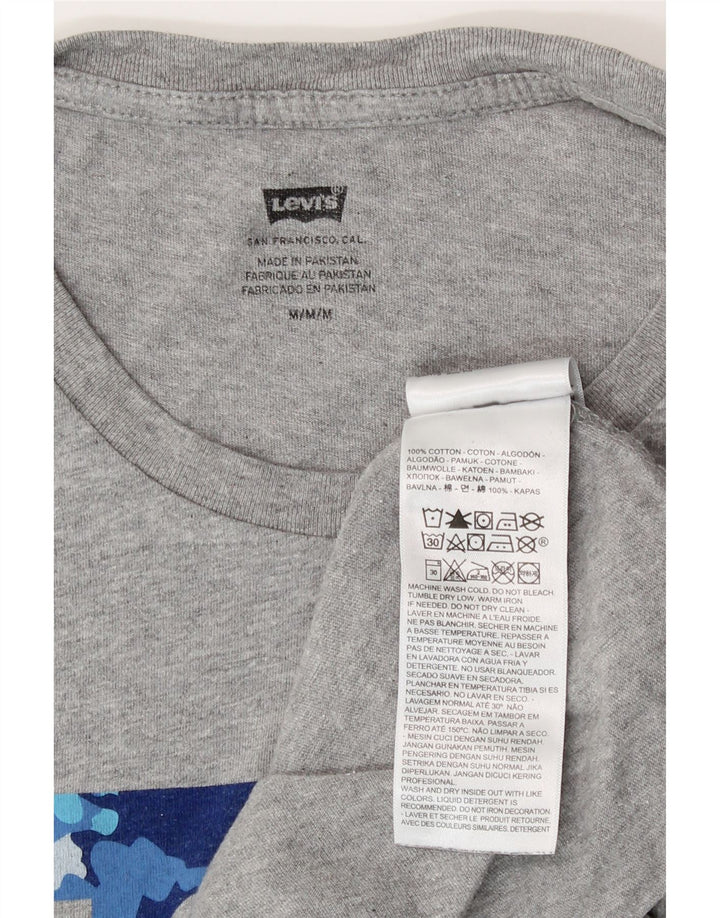 Męska koszulka z grafiką Levi's, średnia szara bawełna