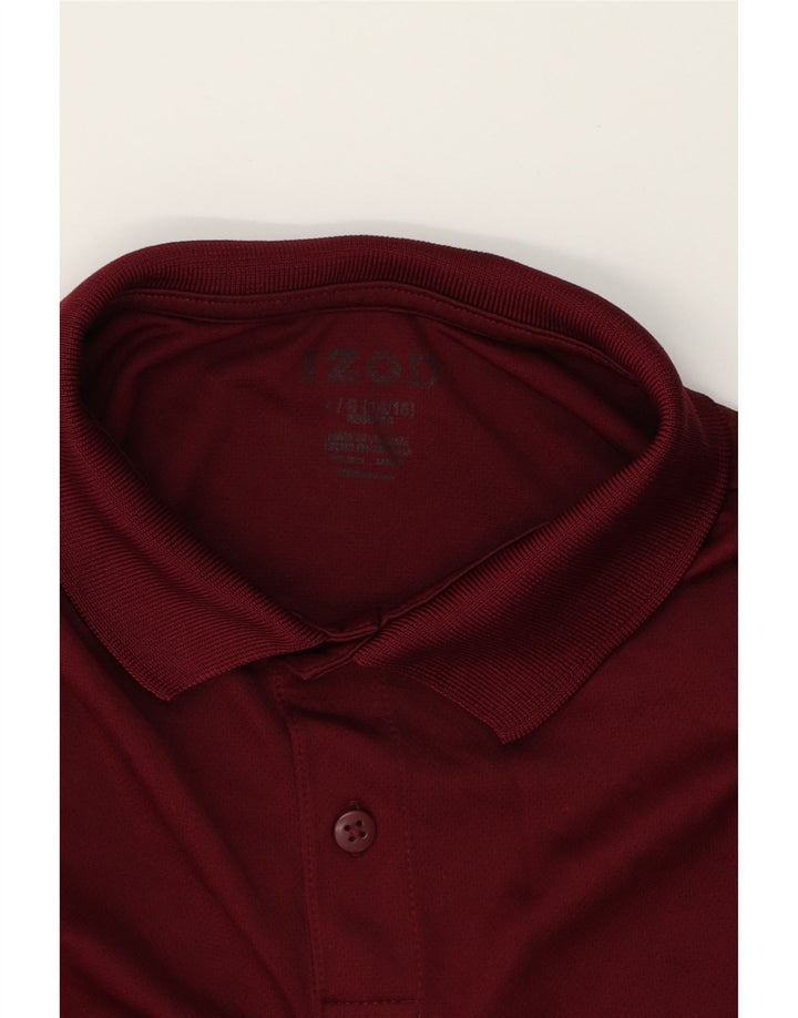 IZOD Boys Polo Shirt 14-15 Years Large  Burgundy Polyester Vintage Izod and Second-Hand Izod from Messina Hembry 