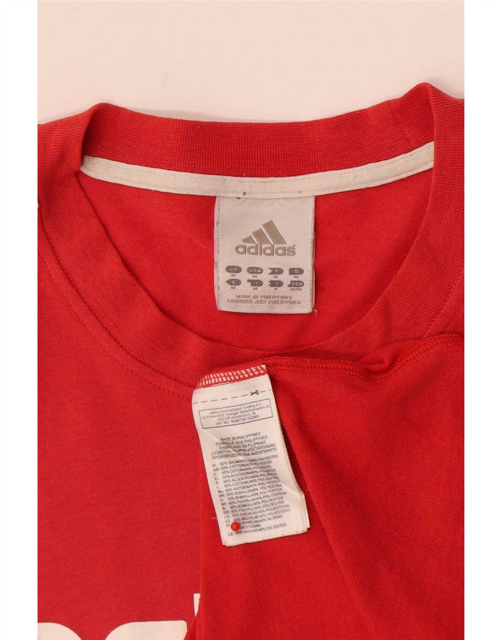 Męska koszulka z grafiką Adidas, bawełniana, średnia czerwona