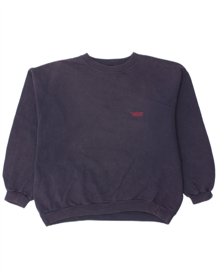 Damski sweter oversize BENETTON UK 14, średni granatowy, bawełniany