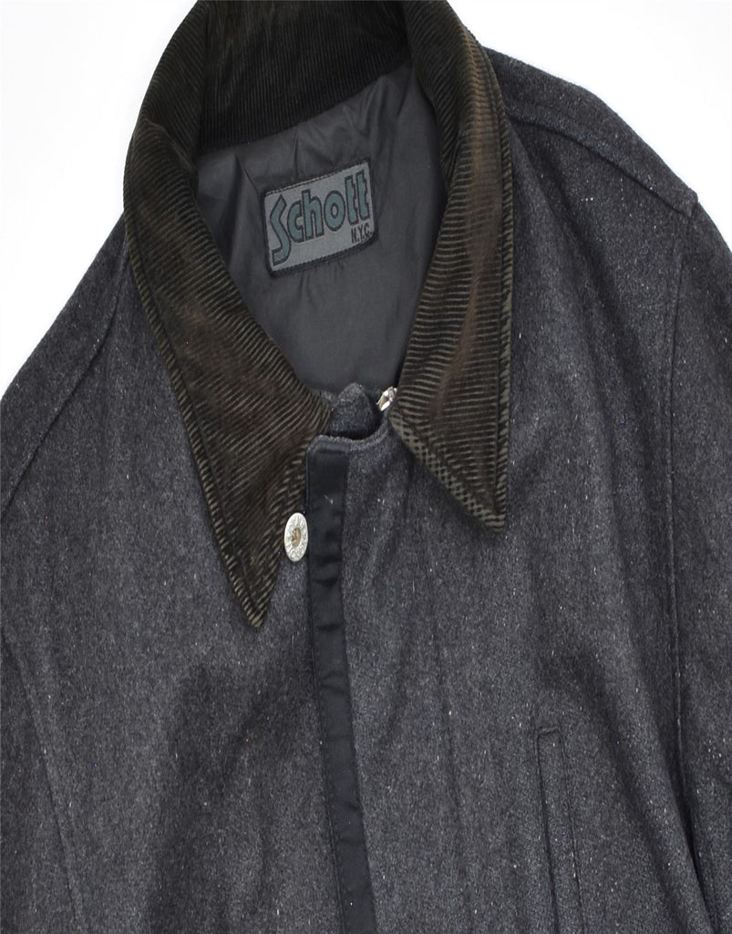 SCHOTT Mens Overcoat UK 40 Large Grey Wool Vintage Schott and Second-Hand Schott from Messina Hembry 