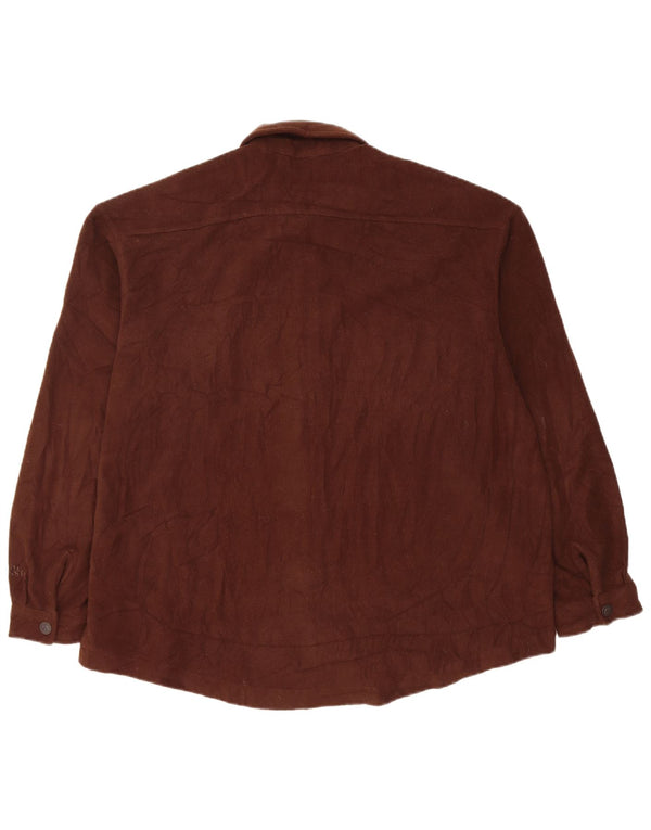 Ellesse Mens Fleece Loose Fit Shirt UK 36 Small Brown Polyester