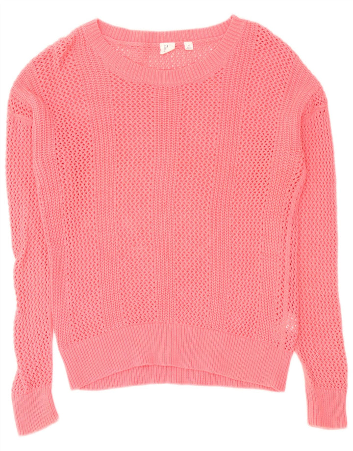 Damski sweter oversize Gap z dekoltem w łódkę, UK 10, mały różowy