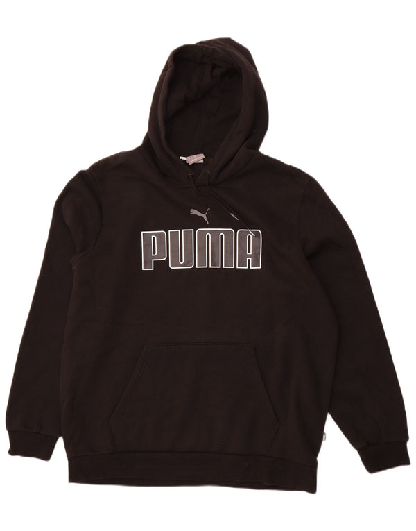 Męski sweter z kapturem i grafiką PUMA, duży, czarny, bawełniany
