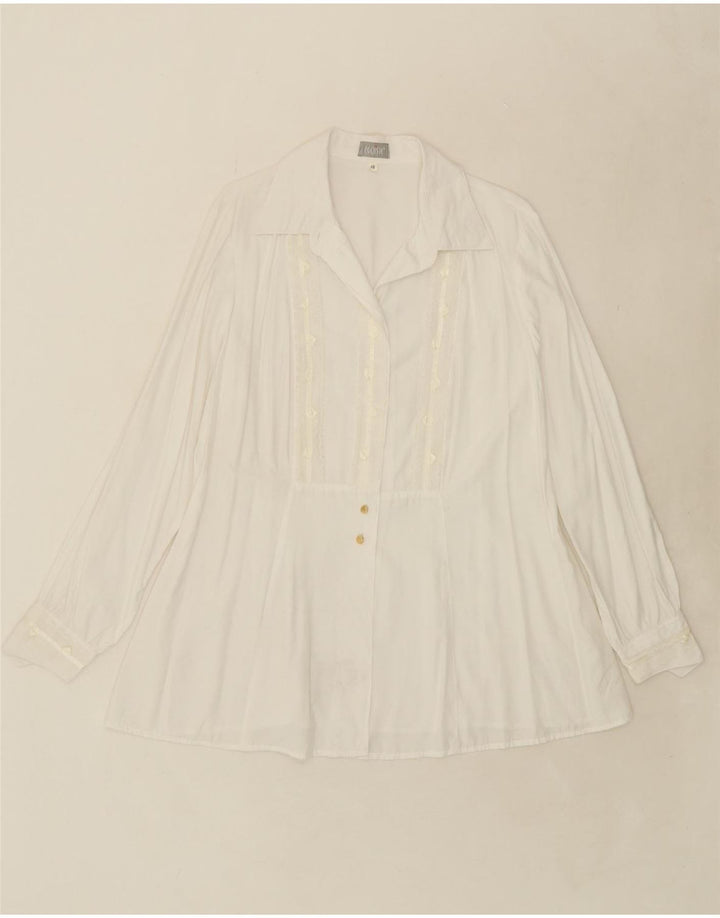 EGOISTE Womens Shirt Blouse IT 48 XL White Viscose Vintage Egoiste and Second-Hand Egoiste from Messina Hembry 
