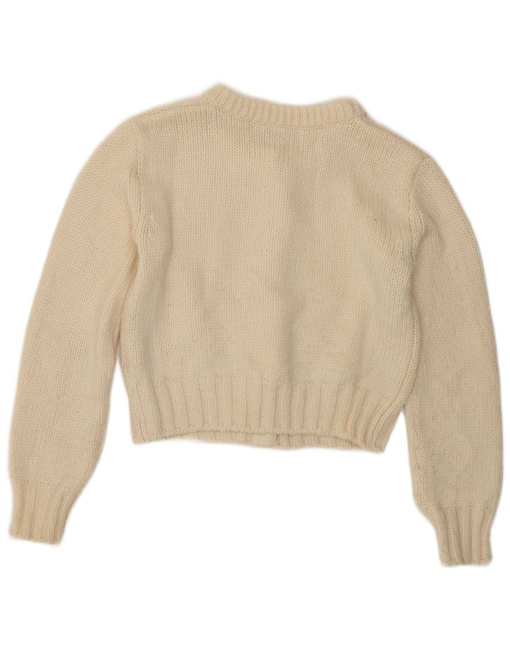 Sweter damski Zara Crop Cardigan UK 12 Medium Off White Poliamid