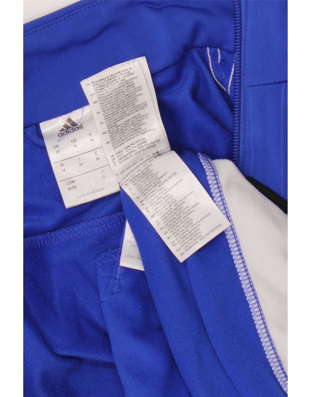 Adidas Męska bluza dresowa z grafiką, średnia niebieska, poliester z blokami kolorów