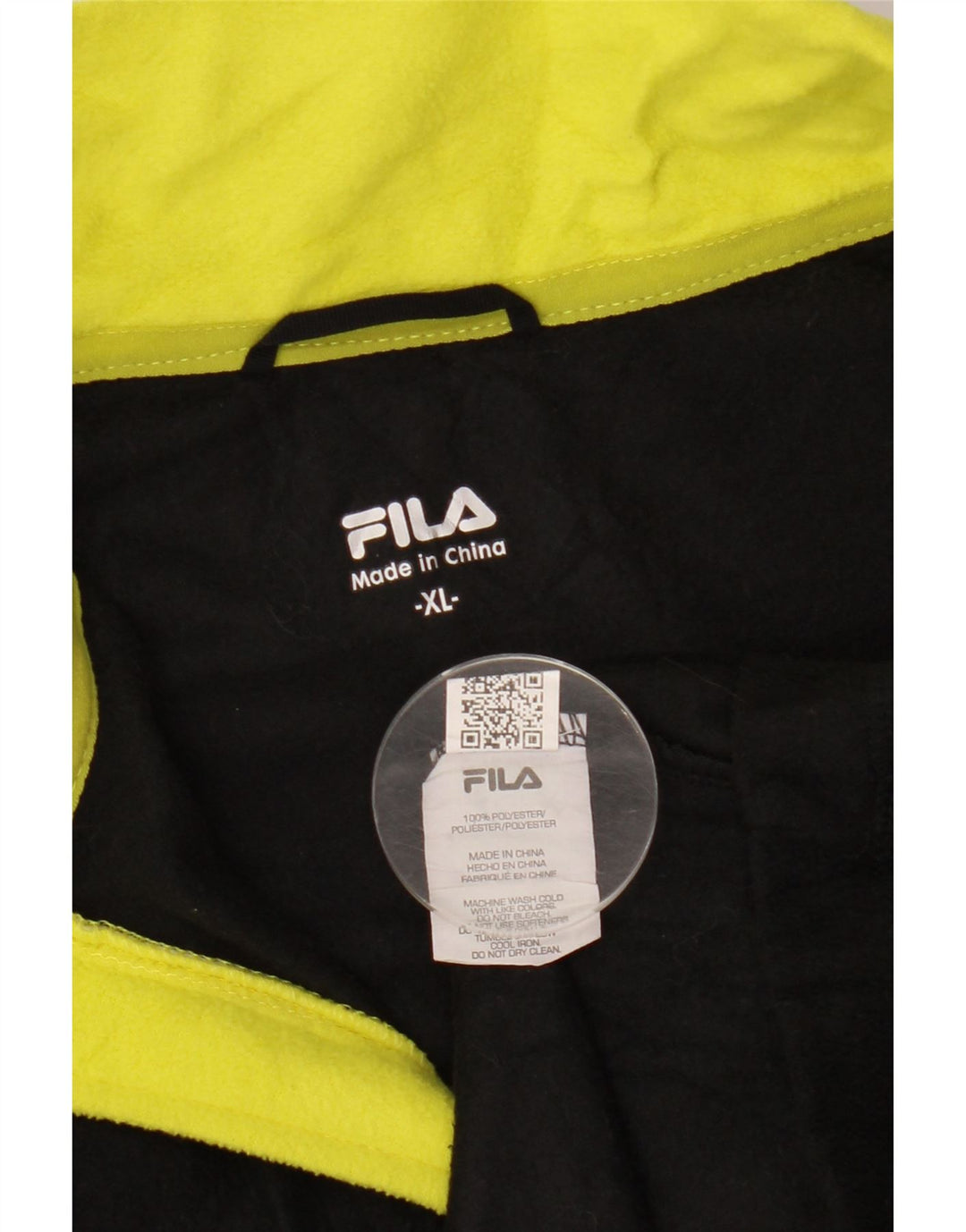 FILA Męski sweter polarowy z zamkiem błyskawicznym XL, czarny poliester