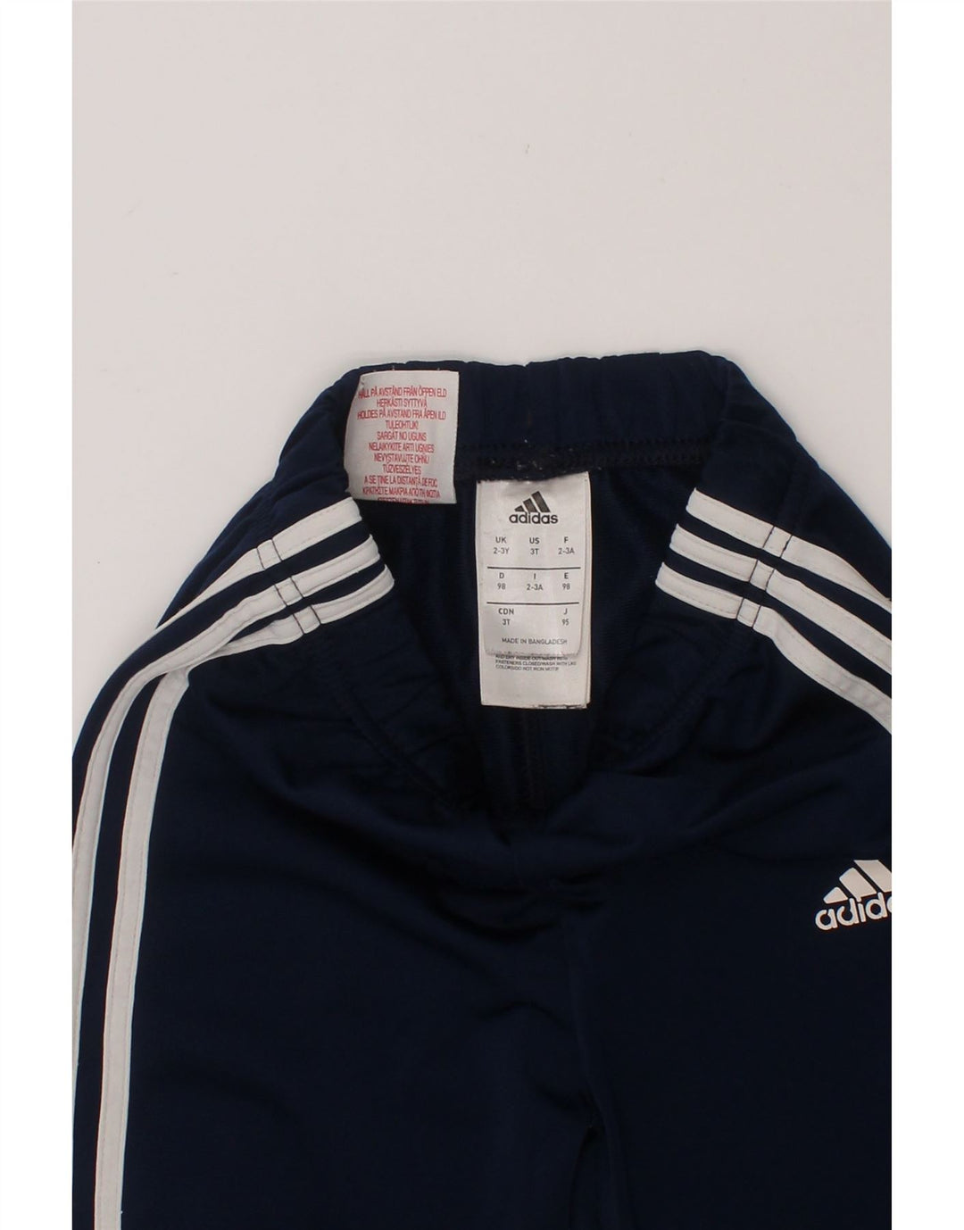 ADIDAS Boys Tracksuit Trousers Joggers 2-3 Years  Navy Blue Polyester Vintage Adidas and Second-Hand Adidas from Messina Hembry 