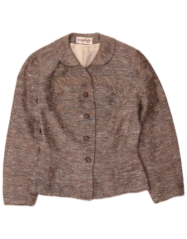 Vintage damski zestaw spódnic zapinanych na 4 guziki i 2 części UK 10 Small W26 Szary nakrapiany