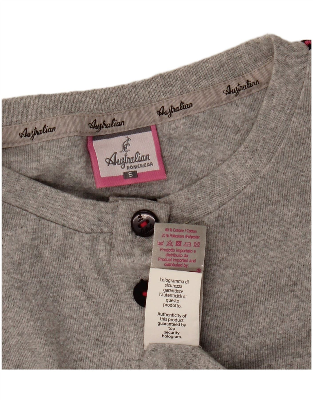 Damski top graficzny z długim rękawem, AUSTRALIAN L'ALPINA, UK 10, mały, szary