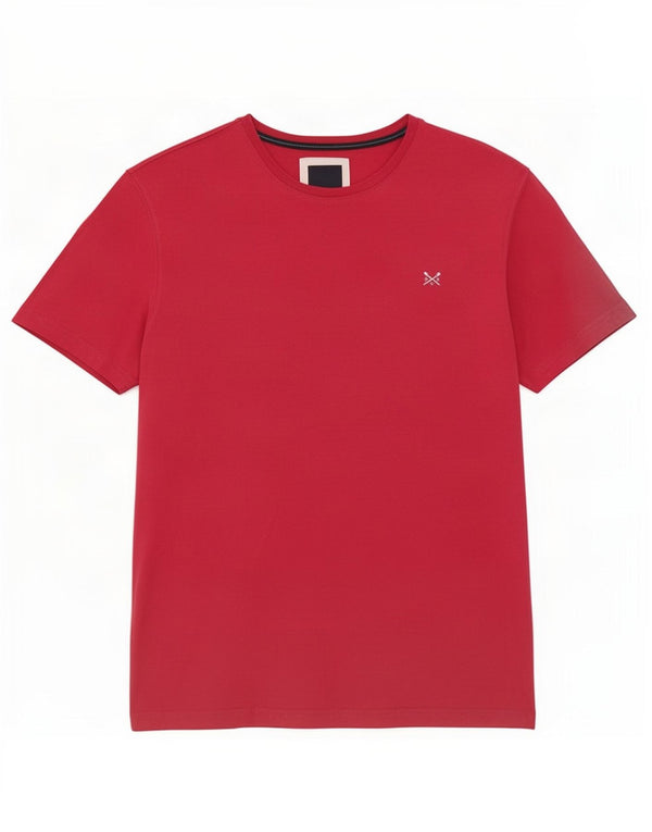 Crew Clothing Męski T-shirt Top, duży, czerwony, bawełniany