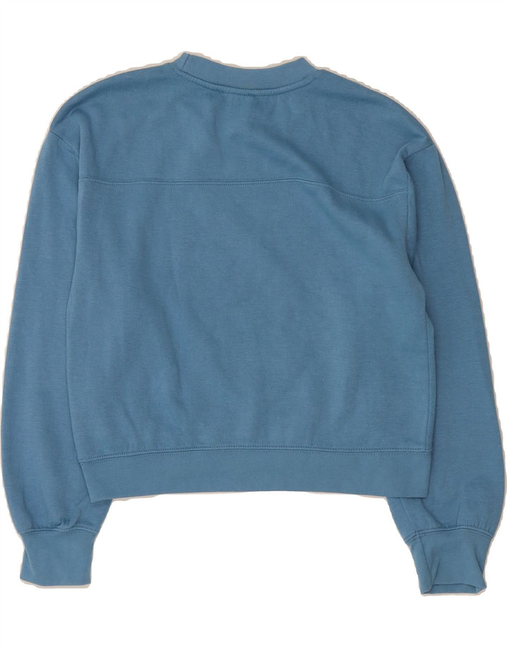ZARA Womens Oversized Crop Sweatshirt Jumper UK 10 Small Blue Polyester Vintage Zara and Second-Hand Zara from Messina Hembry 