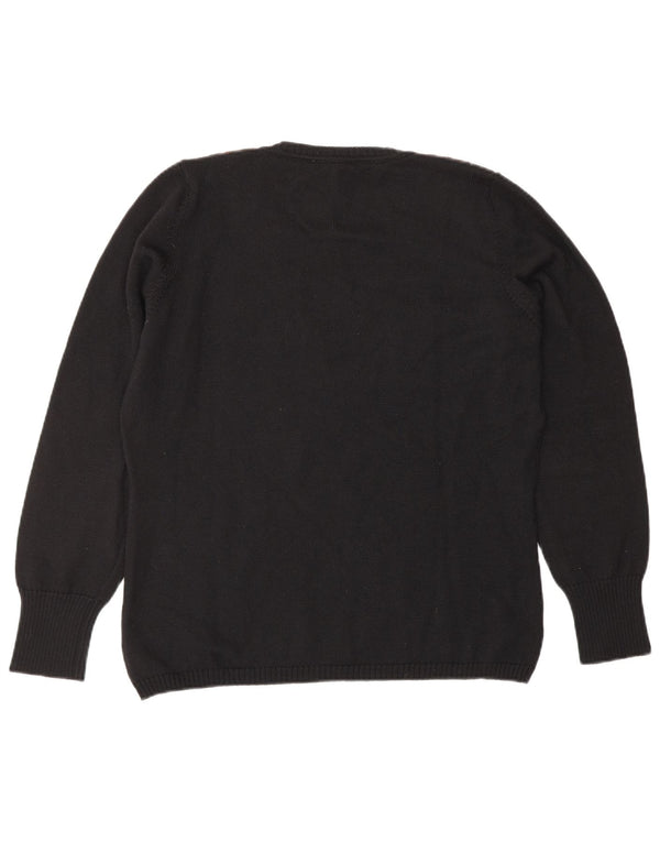 LUISA SPAGNOLI Damski sweter z dekoltem w kształcie litery V, UK 14, duży czarny