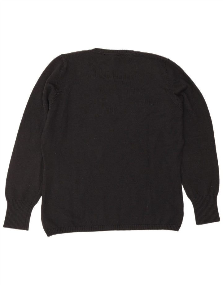 LUISA SPAGNOLI Damski sweter z dekoltem w kształcie litery V, UK 14, duży czarny