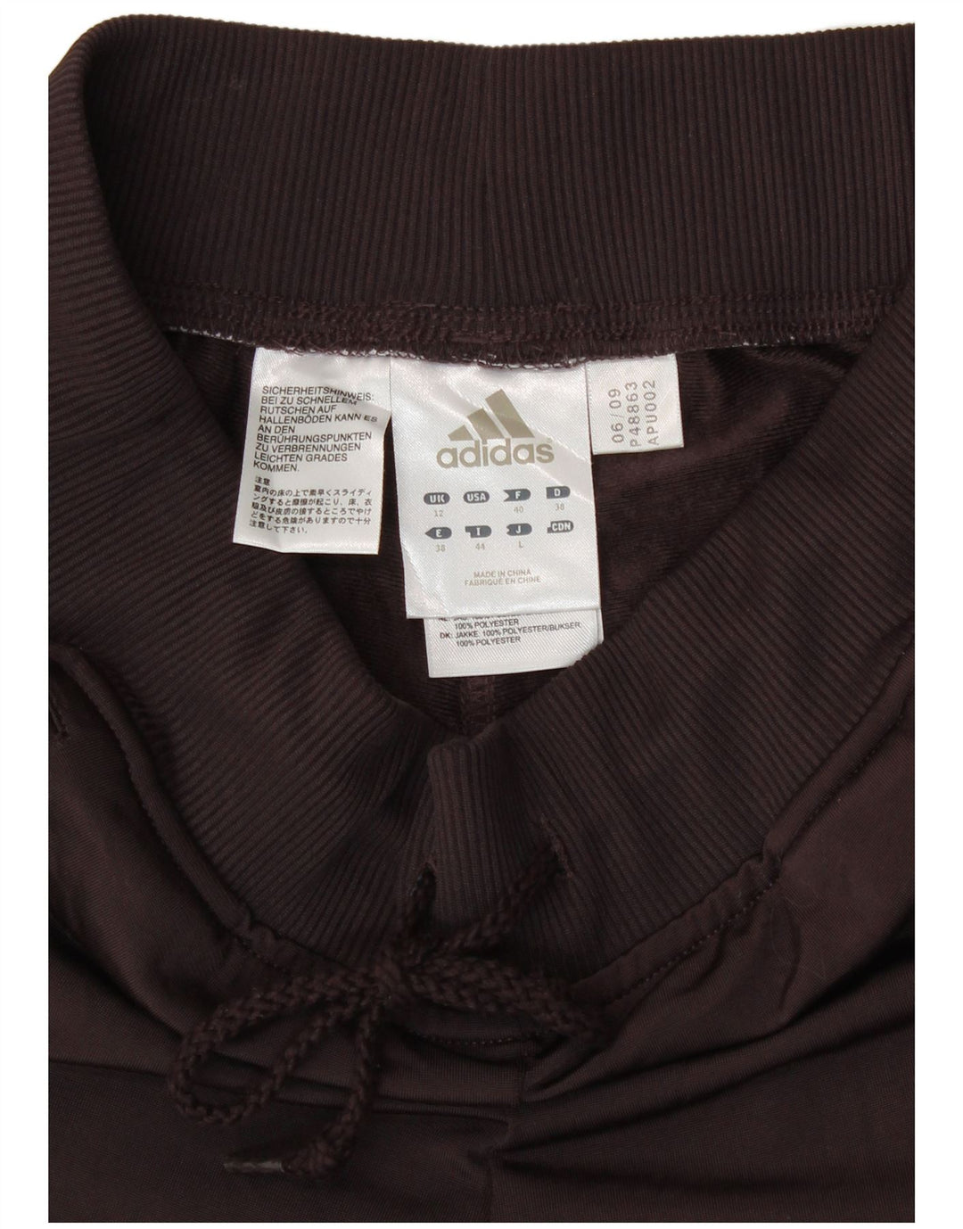 Damskie spodnie dresowe Adidas UK 12 Średni brązowy poliester