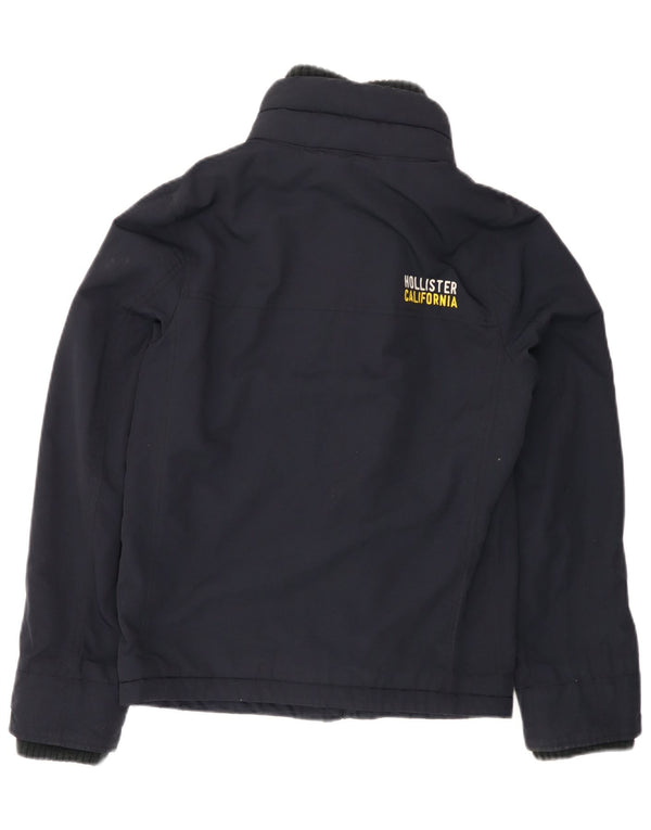 HOLLISTER Womens Oversized Windbreaker Jacket UK 10 Small Navy Blue Nylon