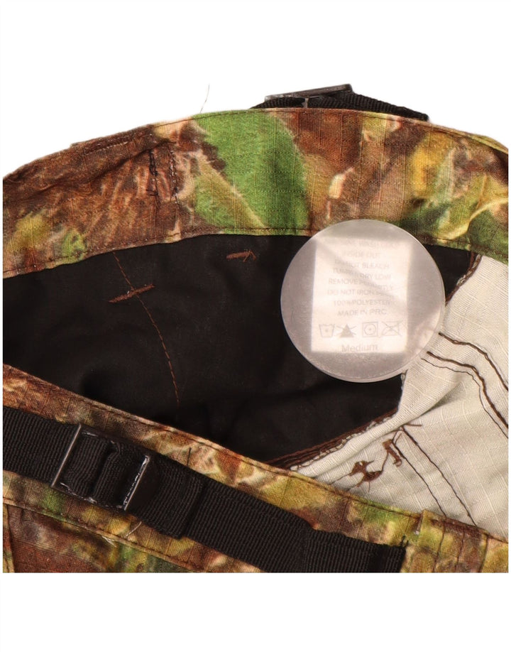 Męskie proste spodnie cargo w stylu vintage, średnie W32 L31 Khaki, kwiatowy poliester