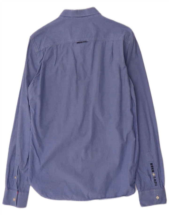 Koszula męska Superdry, mała, niebieska, bawełniana