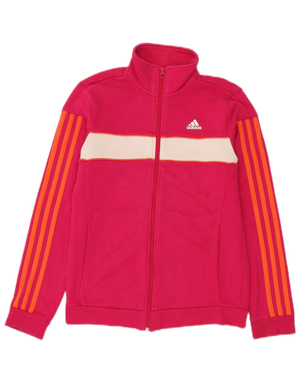 Damska kurtka dresowa Adidas UK 8/10 Mała różowa bawełna z blokami kolorów
