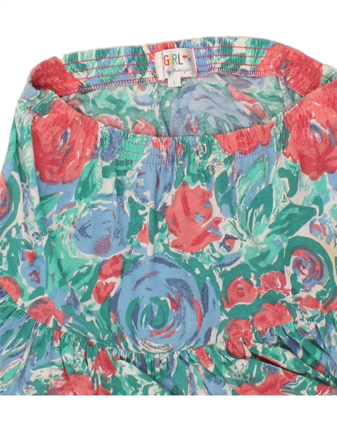 VINTAGE Womens Pleated A-Line Skirt W30 Medium Green Floral Polyester Vintage Vintage and Second-Hand Vintage from Messina Hembry 