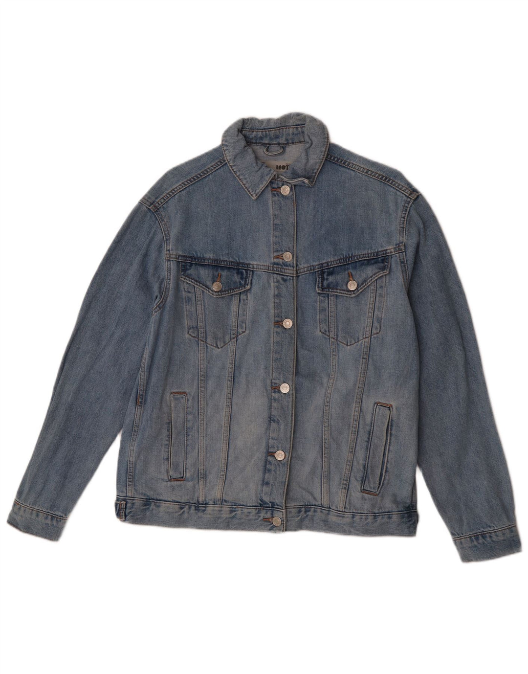 Damska kurtka jeansowa oversize Topshop UK 10, mała, niebieska, bawełniana