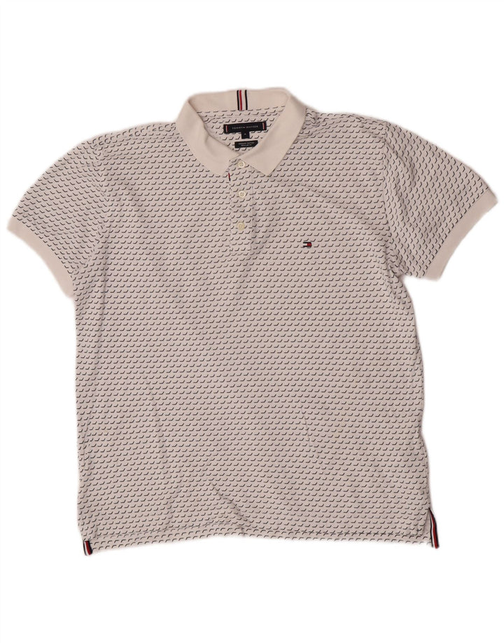 Męska koszulka polo Tommy Hilfiger o regularnym kroju Średnia biała geometryczna bawełna
