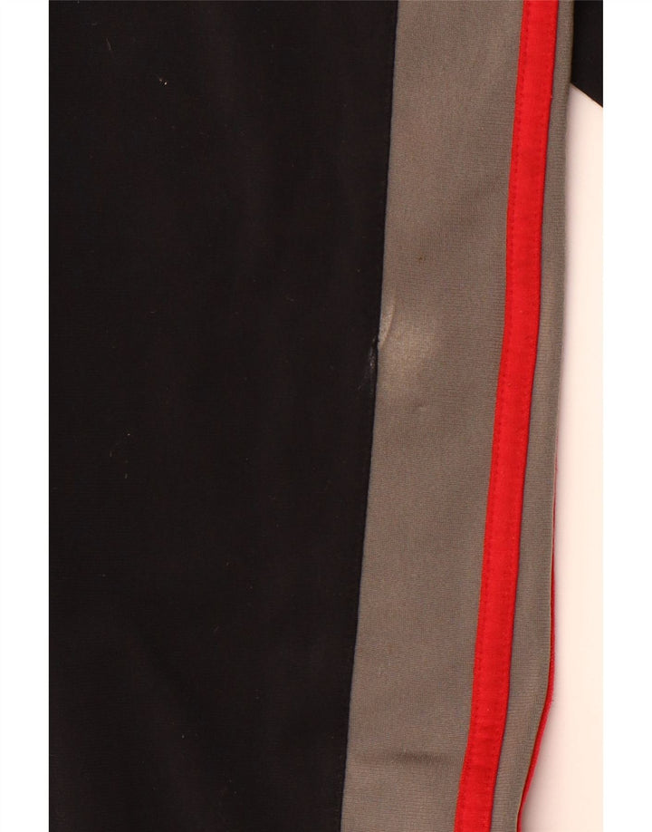 Damskie spodnie dresowe ADIDAS z grafiką, duże, czarne, sportowe z blokami kolorów