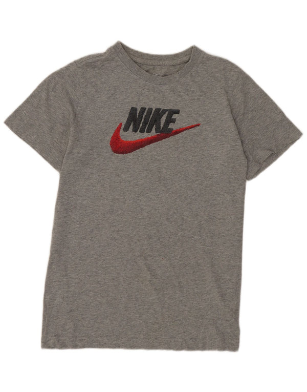 Dziewczęca koszulka z grafiką Nike na 12-13 lat, duża, szara bawełna