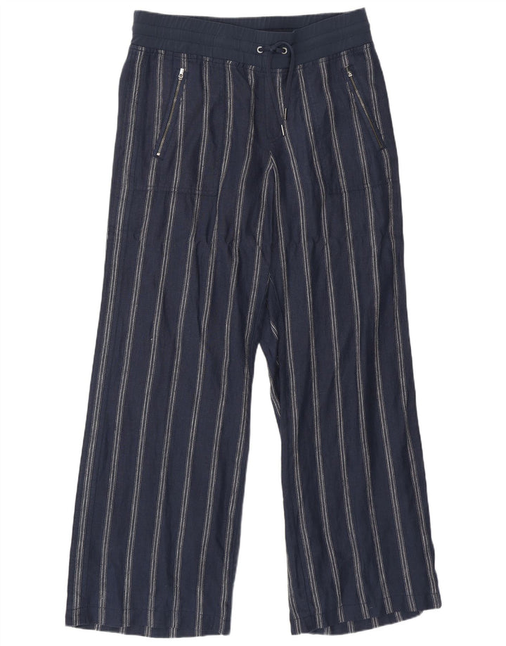 Damskie spodnie dresowe Athleta US 8, średnie, granatowe, lniane w paski