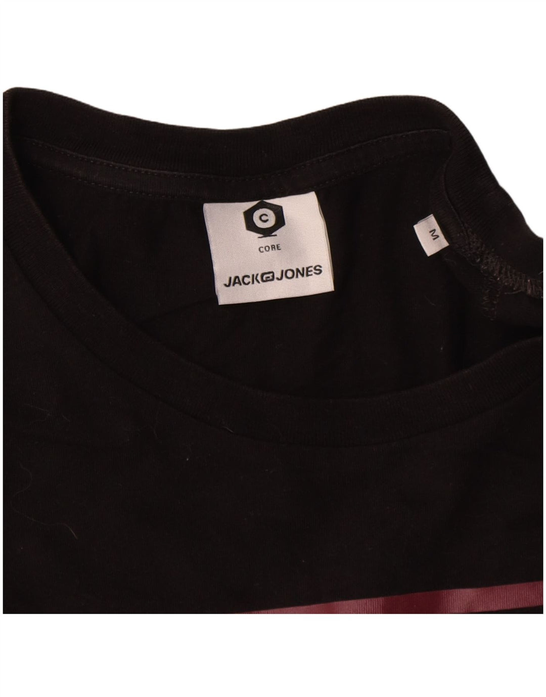 Męski T-shirt z grafiką Jack & Jones, średni czarny, bawełniany