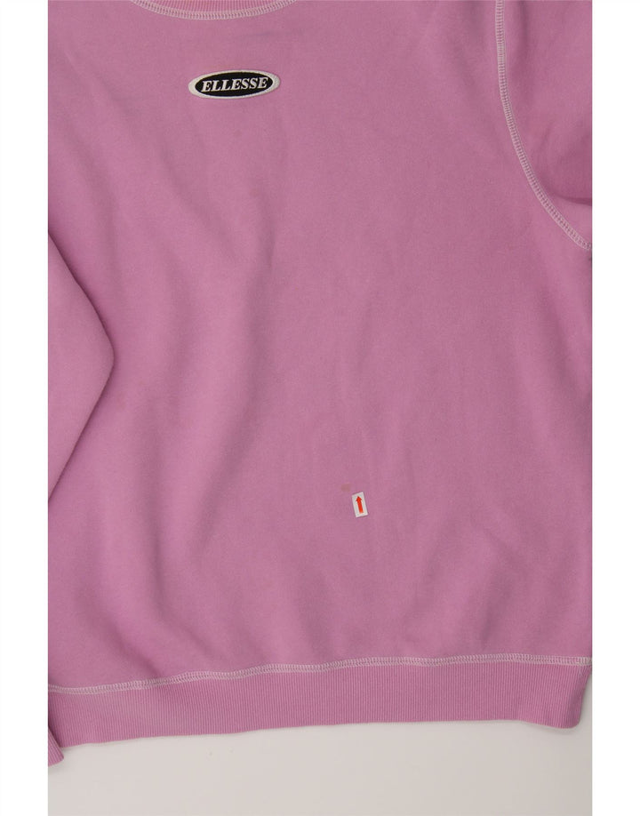 ELLESSE Womens Oversized Sweatshirt Jumper UK 10 Small Pink Cotton Vintage Ellesse and Second-Hand Ellesse from Messina Hembry 