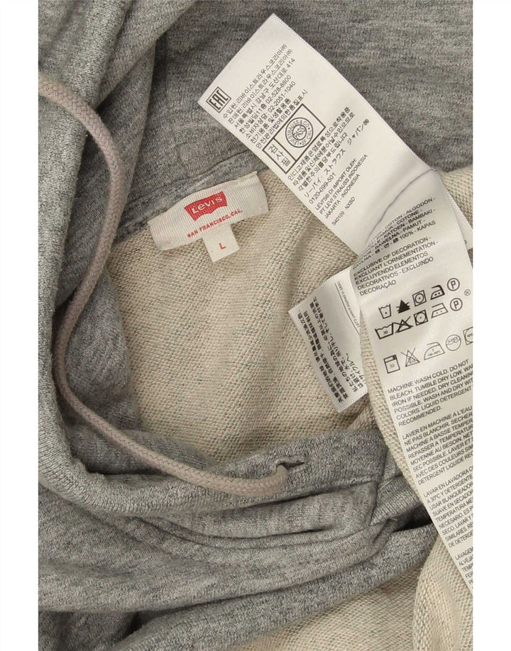 Męska bluza z kapturem Levi's, duża, szara, nakrapiana bawełna