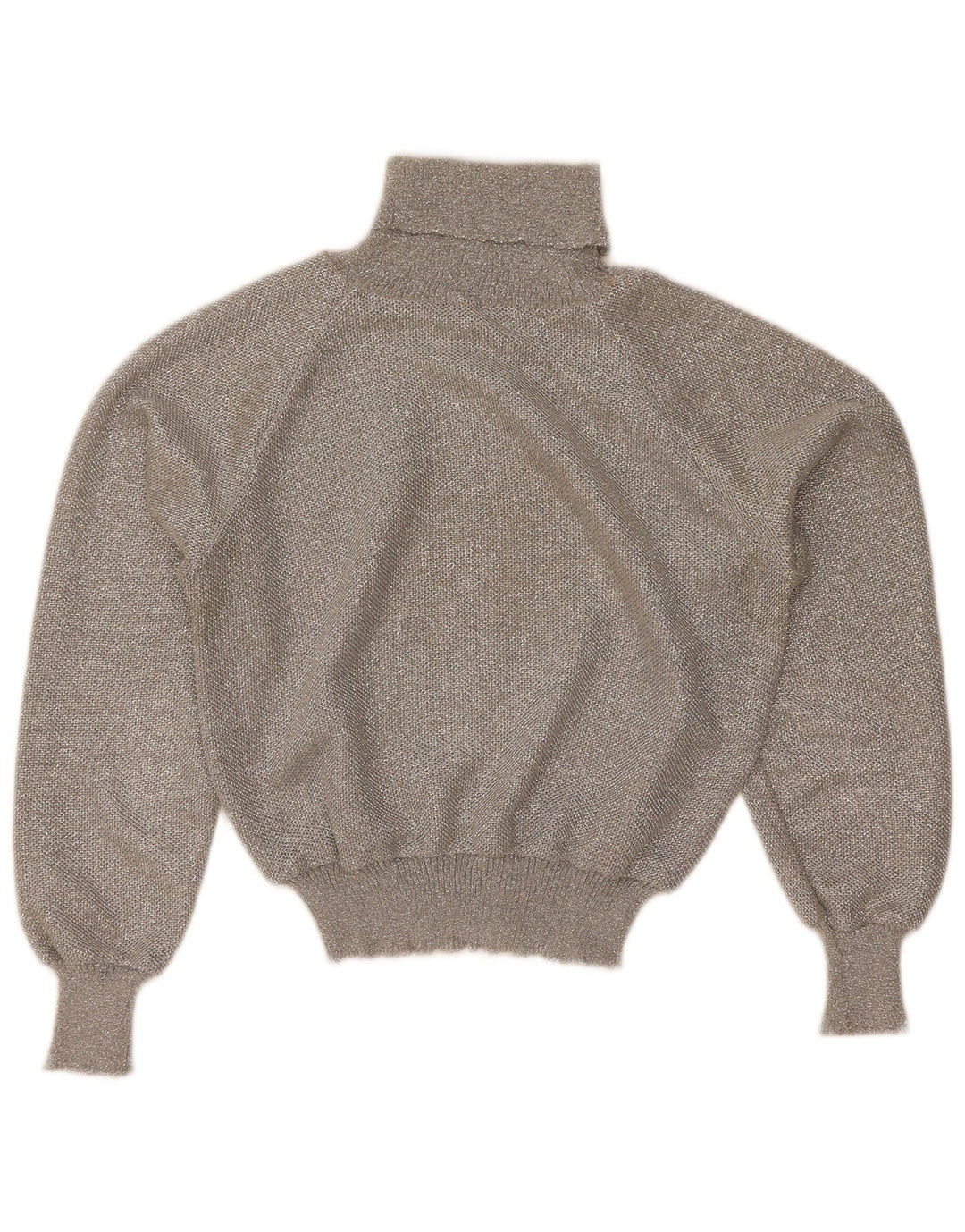 Sweter damski w stylu vintage z okrągłym dekoltem UK 12, średni szary