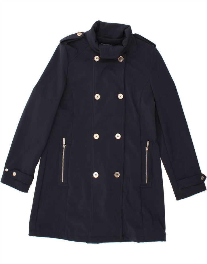 FRENCH CONNECTION Womens Overcoat UK 16 Large Navy Blue Polyester Vintage French Connection and Second-Hand French Connection from Messina Hembry 