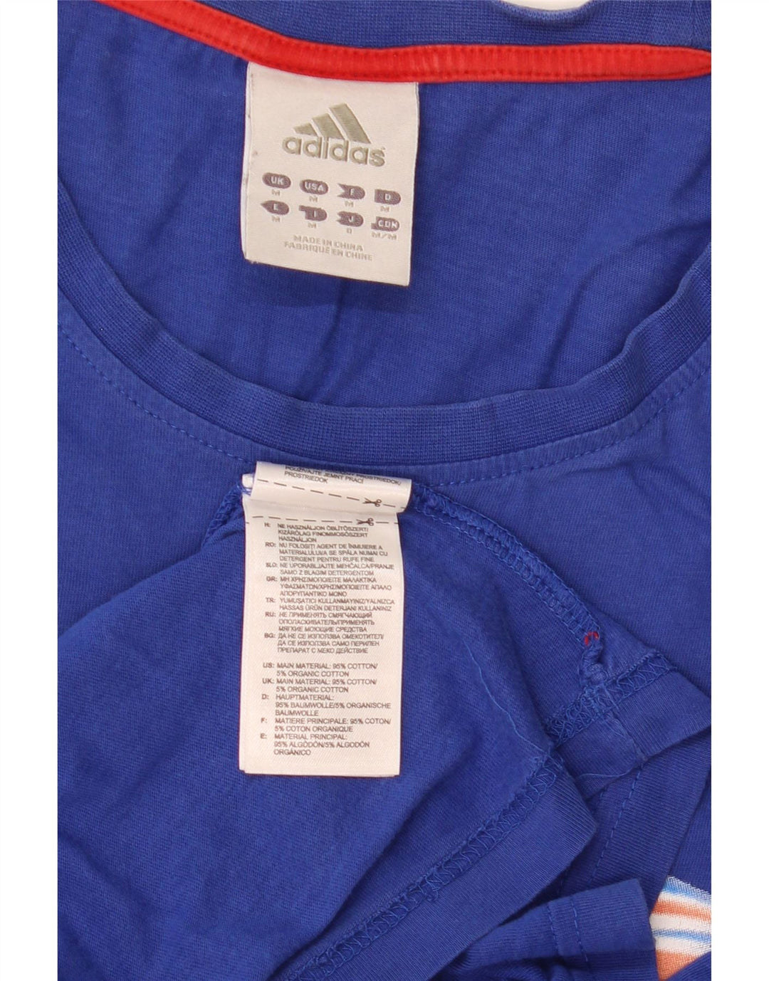 Męska koszulka graficzna Adidas Top Medium Blue Cotton