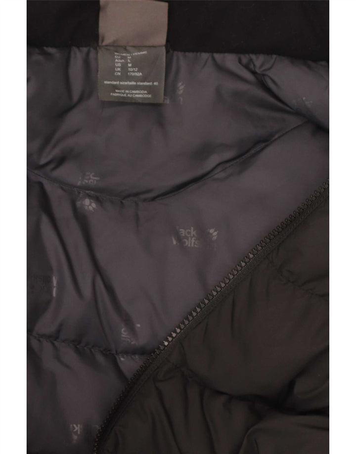 Damski ocieplany płaszcz z kapturem Jack Wolfskin UK 10/12, średni czarny poliester