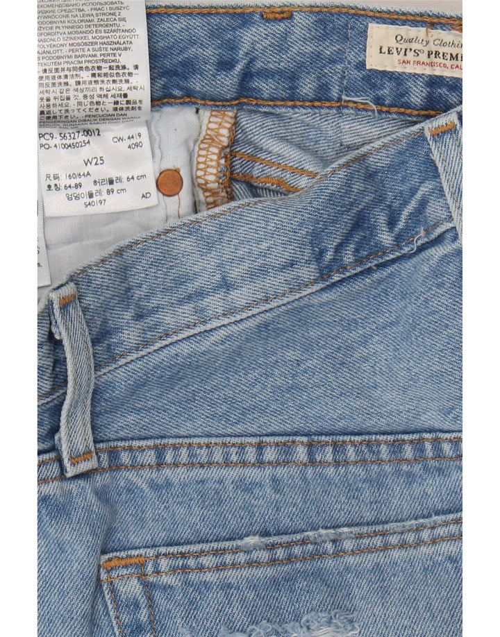 Damskie spodenki jeansowe Levi's z wysokim stanem, w trudnej sytuacji, W25 XS, niebieska bawełna