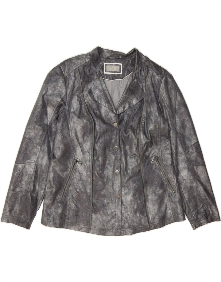 CANDA Womens Bomber Jacket EU 46 Large Grey Polyester Vintage Canda and Second-Hand Canda from Messina Hembry 