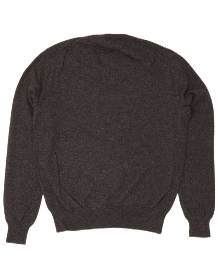 Sweter męski Polo Ralph Lauren z dekoltem w szpic, średnioszary, wełniany