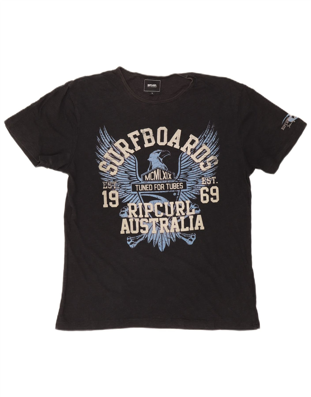 Męski T-shirt z grafiką RIP CURL, mały, czarny